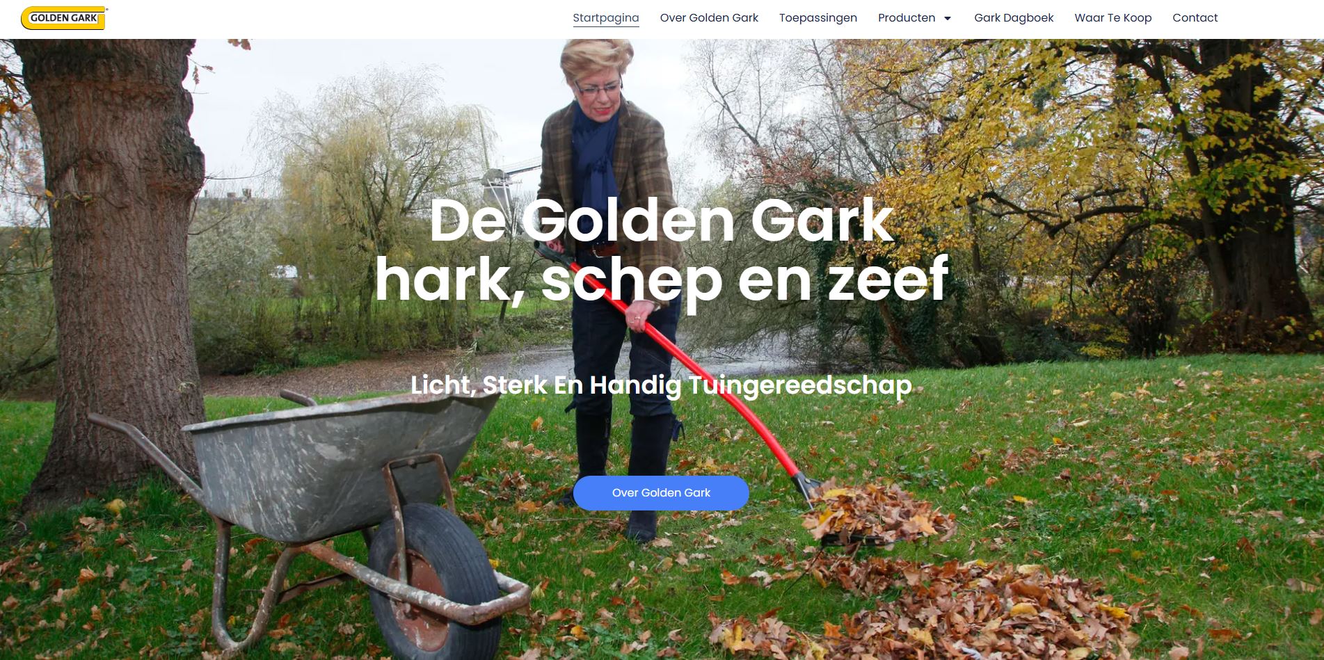 Screenshot startpagina goldengark.nl